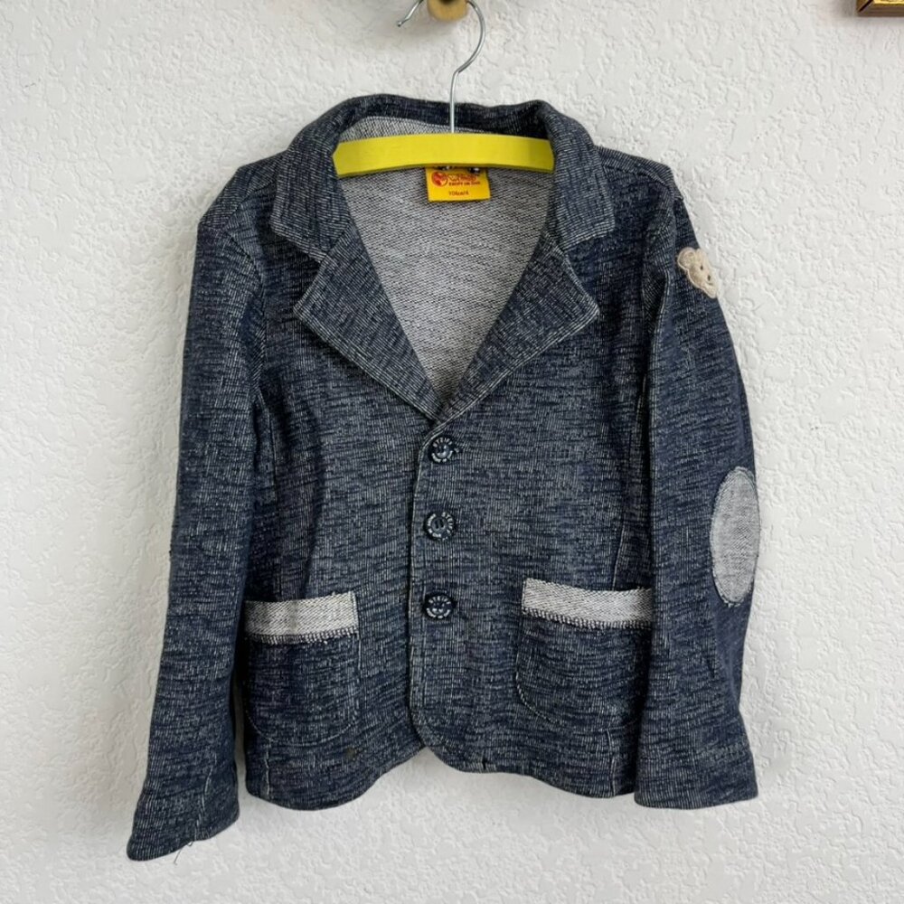 Steif Cotton Prep School Elbow Patch Button Blazer Logo Bear Jacket